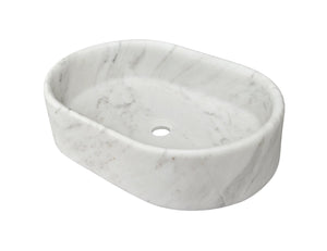 English Elm White Natural Marble Vessel Sink - Semi-Polished Elegance, Durable Design For Luxurious Bathrooms W1696P333273-GIGA