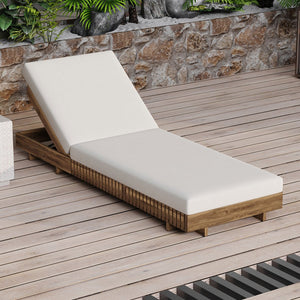 English Elm Christopher Knight Home® - Lounge Chaise Set - Stylish Acacia Wood With Cream Cushion, Adjustable Recline, Weather-Resistant Design N770P281696T_65429.00CUSH