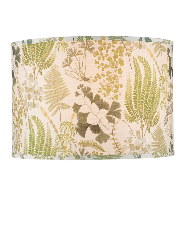 Currey & Company Theodora Drum Lamp Shade - Lush Forest-inspired Design By Lacefield For Elegant Home Ambiance Green Cotton 0900-6009-currey-company