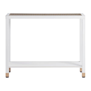 English Elm Glass Console Table Two Tier Tempered Shelf Narrow Foyer Entryway Gold Metallic Frame White+Gold W3587P456243