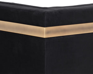 Sunpan Ekon Sofa - Boldly Refined Design with Deep Button Tufting and Rustic Bronze Steel Frame for Any Space Abbington Black