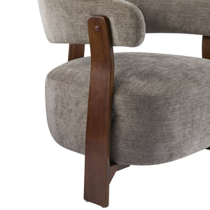English Elm Christopher Knight Home® - accent Arm Chair with Bent Wood Legs and Plush Upholstery, Modern Minimalist Comfort & Stability Brown,Walnut 29 L x 27.75 W x 21 H N776P368458B