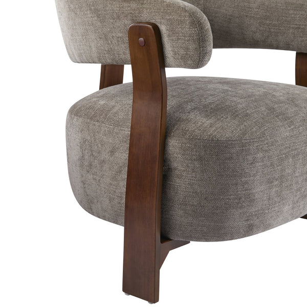 English Elm Christopher Knight Home® - accent Arm Chair with Bent Wood Legs and Plush Upholstery, Modern Minimalist Comfort & Stability Brown,Walnut 29 L x 27.75 W x 21 H N776P368458B