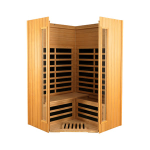 English Elm Two Person Hemlock Wood Far Infrared Home Sauna with Bluetooth and Led Lighting W2611P175995