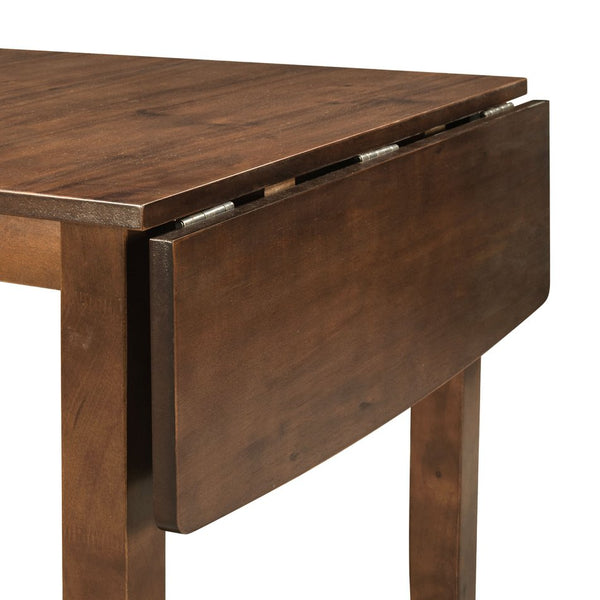 English Elm Topmax Drop Leaf Wood Breakfast Nook Table Set with X Back Chairs for Two Walnut N717S000164D