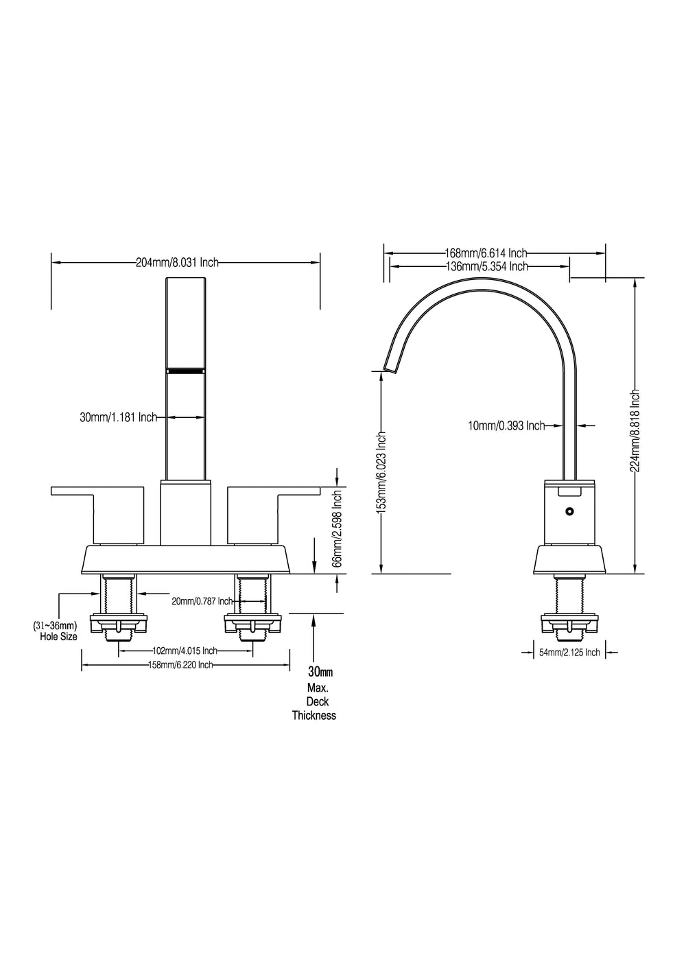 English Elm Bathroom Widespread Faucet Matte Black Dual Handle with Swivel Spout Supply Lines B2724P501216
