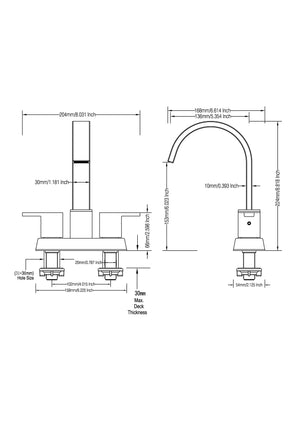 English Elm Bathroom Widespread Faucet Matte Black Dual Handle with Swivel Spout Supply Lines B2724P501216