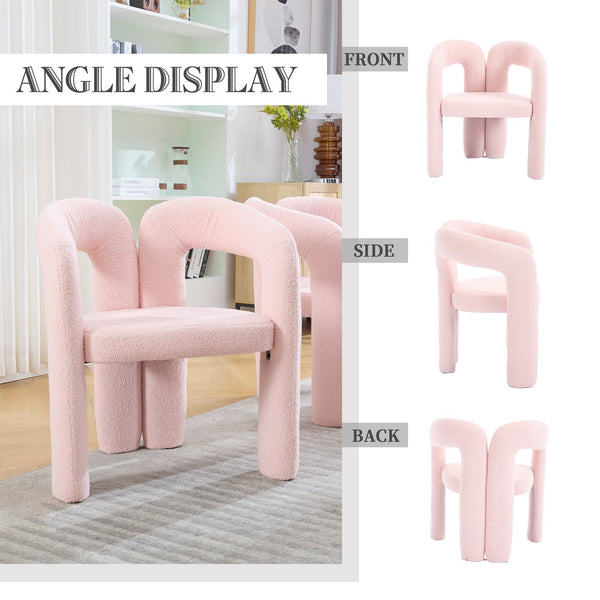 English Elm Contemporary Velvet Upholstered Barrel Accent Chair Set of 2 with Foam Seat, Steel Frame, Plush Upholstery Pink W395P224758