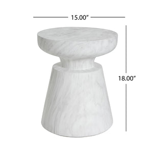 English Elm Christopher Knight Home® - Outdoor Ponti Travertine Side Table - Modern Lightweight Concrete Accent For Indoor & Outdoor Use N773P283497W