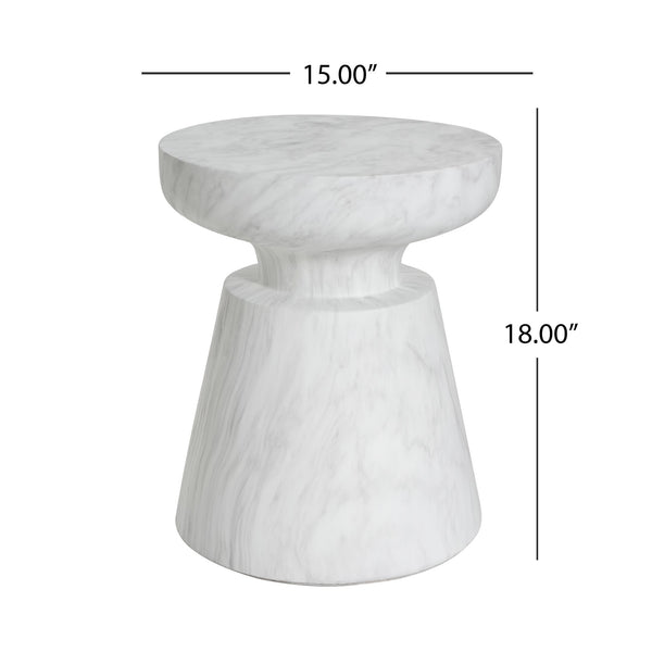 English Elm Christopher Knight Home® - Outdoor Ponti Travertine Side Table - Modern Lightweight Concrete Accent For Indoor & Outdoor Use N773P283497W