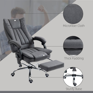 English Elm Vinsetto Microfiber High Back Office Chair With 6-Point Massage, Heat, Footrest & Ergonomic Comfort W2225P217522-GIGA