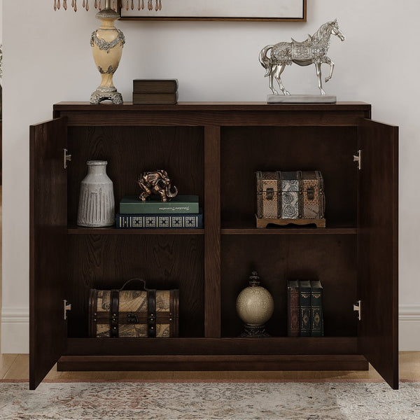 English Elm Mid Century Modern V-Shape Storage Cabinet - Stylish Buffet With Versatile Use For Home & Office Spaces W1801P362146
