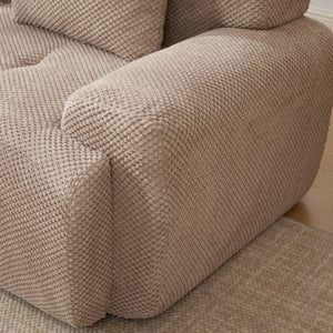 English Elm Loveseat Modular Cloud Floor Sofa Tufted Fuzzy Fabric Couch for Small Apartment Spaces Taupe W5385P455468
