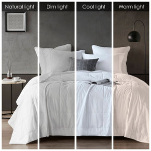 English Elm Down Breathable Nylon-Jersey Down Alternative Blanket — Cool, Silky, Wrinkle-Resistant Microfiber, Noiseless Quilted Twin White 15.75 L x 12.99 W x 6.5 H B035P266702