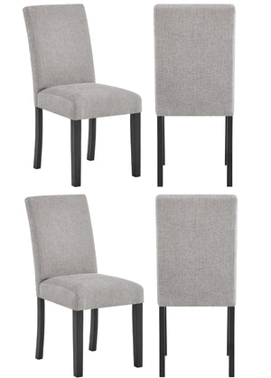 English Elm 4pc Parson Style Dining Chairs Set with Padded Textured Upholstery and Sleek Sturdy Frame for Modern Homes Black,Gray 37.99 L x 22.83 W x 18.03 H B011P376931