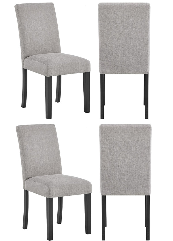 English Elm 4pc Parson Style Dining Chairs Set with Padded Textured Upholstery and Sleek Sturdy Frame for Modern Homes Black,Gray 37.99 L x 22.83 W x 18.03 H B011P376931