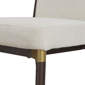 English Elm Modern Armless Counter Stools Set of 2 Upholstered Iron Frame with Gold Accents Brown+Beige N771P345828W