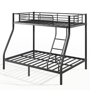 English Elm Metal Twin-Over-Full Bunk Bed for Adults & Teens, Black Powder-Coated Steel, Sturdy No-Box-Spring Design W2889P317691