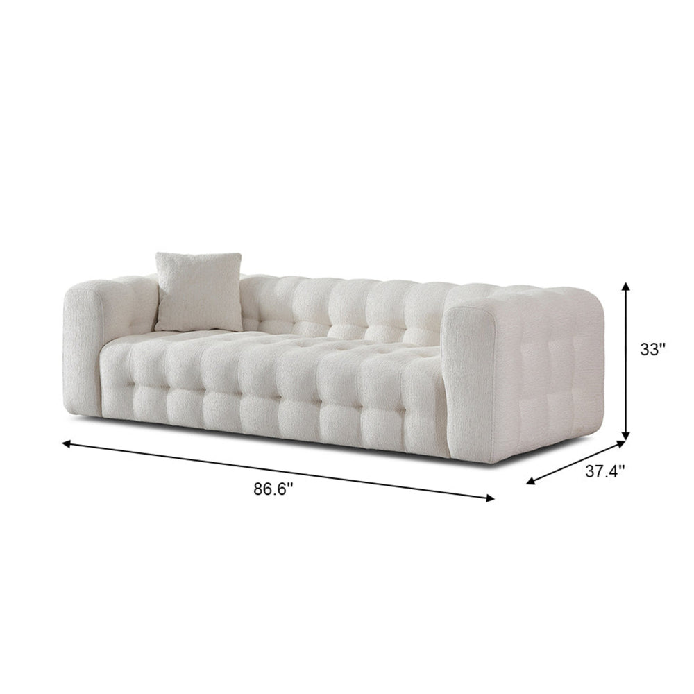 English Elm Eden Boucle Chesterfield Sofa Tufted Button Back Rolled Arms for Living Room B183P231861
