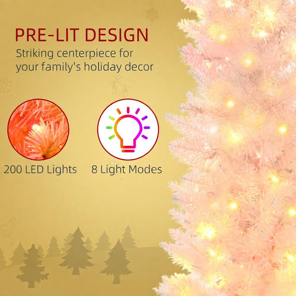 English Elm Christmas Slim Pencil Tree 6ft Tall Multicolor Led Lights with Eight Festive Modes T3971P420103