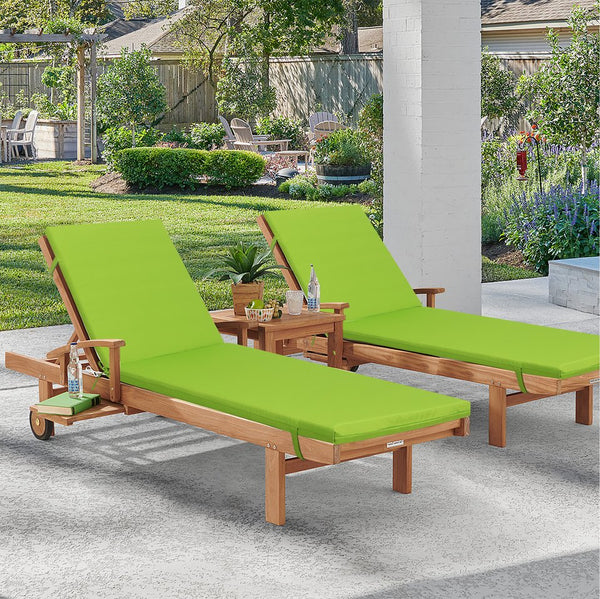 English Elm 2pcs Outdoor Chaise Lounge Cushion Set Polyester Uv Resistant Patio Seat and Back Pad W2911P286269