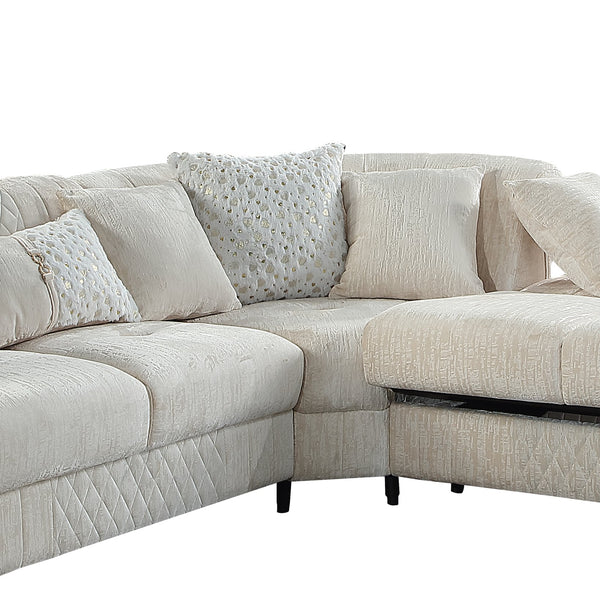English Elm Argo Contemporary L-shaped Sectional Sofa with Steel Base and Six Seat Capacity Beige B009S02184