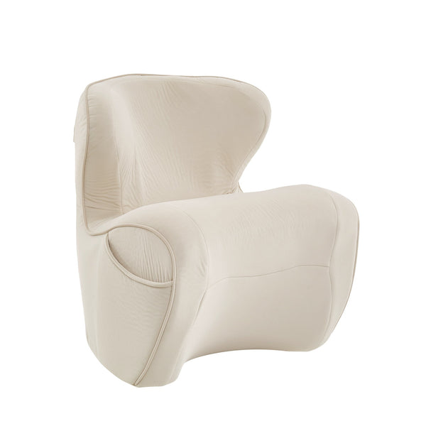 English Elm Ergonomic Floor Chair Velvet Upholstered Lumbar Support Seat for Reading Nook or Lounge Beige W1097P462002
