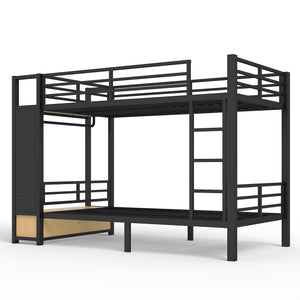 English Elm Full Size Pine Loft Bed House Frame with Slide Bookshelves and Moon Star Rails W1580S00589