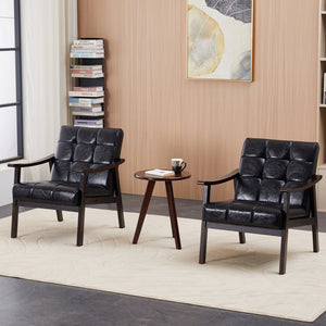 English Elm Medieval-inspired High Back Upholstered Armchair with Solid Wood Legs for Reading Nooks W2989P382811