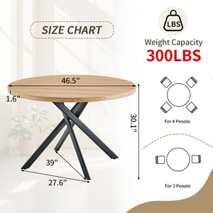 English Elm Round Foldable Mdf Dining Table with Radial Legs for Small Space Bistro Interiors Oak W3493P462093