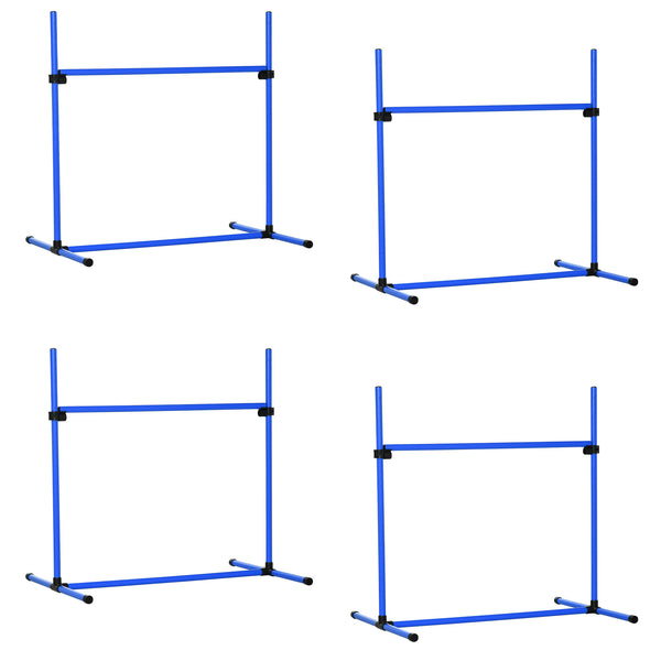 English Elm PawHut Rolling 48" T-Stand Bird Playstand with Large Perch, Stainless Bowls, Tray & Wheels Blue W2225P173788