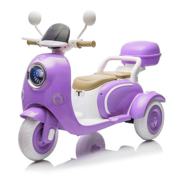 English Elm 12v Dual Motor Two Seater Kids Electric Ride on Trike with Bluetooth and Foldable Parent Seat W1578P295836