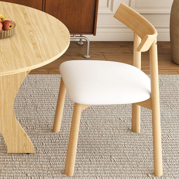English Elm 43 Inch Foldable Mdf Dining Set with Pu Cushioned Solid Wood Chairs Space Saving Ancient Oak W2700S00115