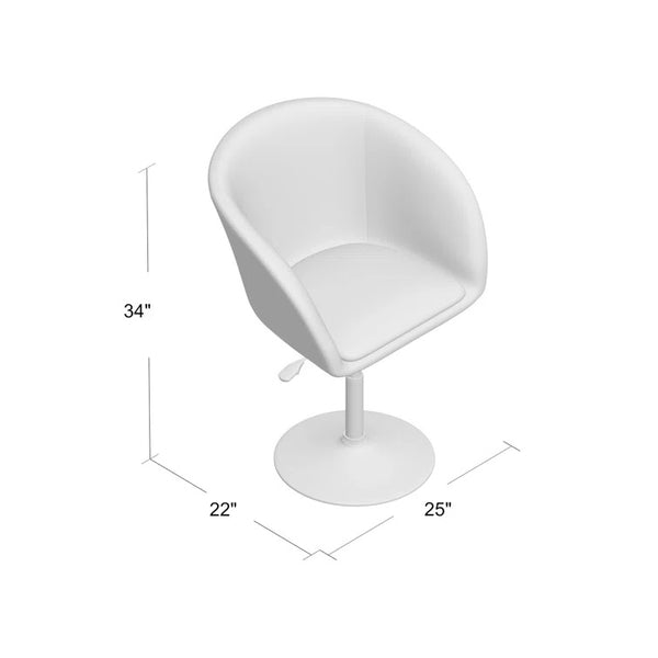 English Elm Adjustable Faux Leather Swivel Barrel Chair with Chrome Base — Modern Upholstered Counter Seat, Ergonomic Comfort & Height Range Red 27 L x 25 W x 17 H B011P356306