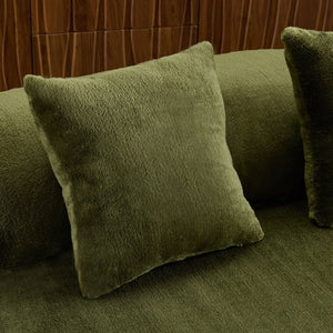 English Elm Modern curved modular sofa with dark plush upholstery, ergonomic design, versatile multi-seat lounge solution for contemporary living rooms Green W3612S00009