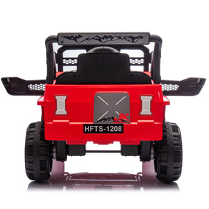 English Elm 12v Kids Electric Ride on Truck with Parental Remote Four Wheel Suspension and Led Lights Red W1578P187461