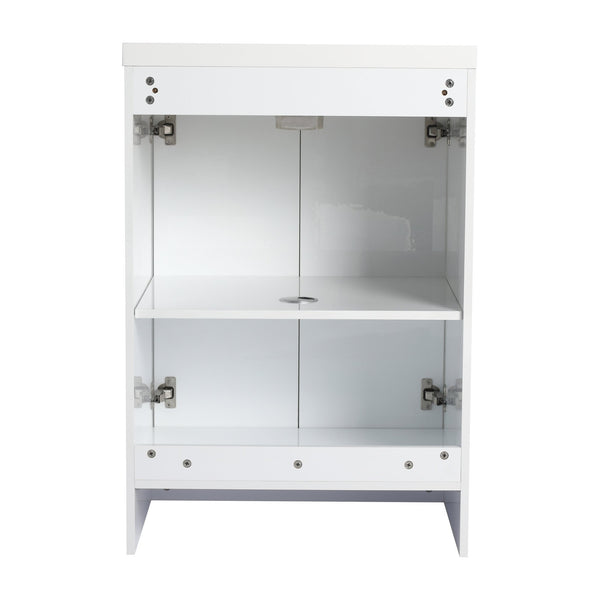 English Elm 24" Freestanding Bathroom Vanity With Premium Resin Sink - Modern Design & Ample Storage Solutions W999P312102