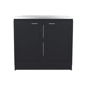 English Elm Montello White Utility Sink with Open Shelves for Laundry Mudroom Workspace B092S00282