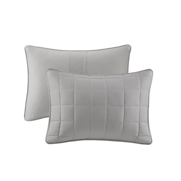 English Elm 10 Luxury Jacquard Cal King Comforter Set with Quilt, Bed Skirt & Decorative Pillows — Plush Polyester Fill Grey 23.62 L x 18.9 W x 15.75 H B035P319215