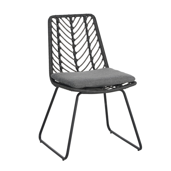 English Elm 9 Piece Outdoor Wicker Dining Set Seats 8 with Iron Frame Pe Rattan Patio Table N762S000023AAE