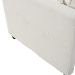 English Elm Modular Sectional Sofa - Oversized U-Shaped Comfy Couch Set With Movable Ottomans For Living Rooms W3163S00022