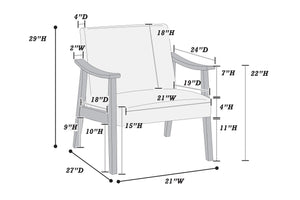 English Elm Stylish Mid-Century Faux Leather Accent Chair with Wooden Frame, Sloped Arms and Padded Seat Brown 27 L x 13 W x 23 H B011P369874