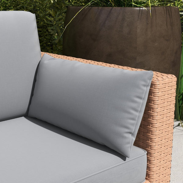 English Elm Outsunny Wicker Patio Couch - Stylish 3-Seat Sofa With Plush Cushions, Steel Frame, Outdoor Comfort W2225P174001-GIGA
