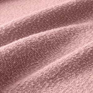 English Elm Boucle Fabric L-Shaped Sectional Sofa With Shell Armrests & Removable Ottoman In Soft Pink Elegance W3041S00293