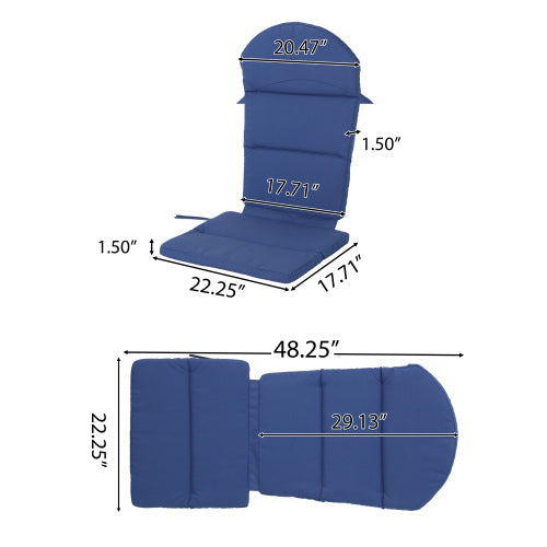 English Elm Christopher Knight Home® - Chair Cushion - Vibrant Dark Blue Adirondack Seat Pad For Ultimate Comfort & Secure Fit Outdoors N769P577024N