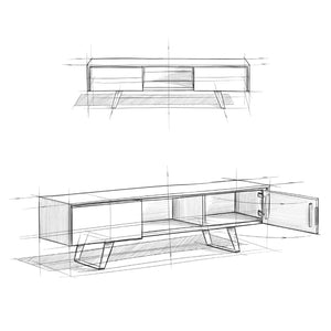 English Elm Lowry 72" Tv Media Stand - Rustic Acacia Wood With Distressed Finish And Concealed Storage Solutions B136P158886