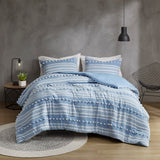 Urban Habitat Rowan Modern/Contemporary Striped Clipped Jacquard Comforter Set UH10-2482 Blue