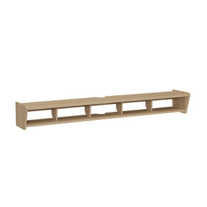 English Elm Walker Edison - Modern Wall-Mounted Floating TV Stand Coastal Oak – Minimalist MDF Shelf for TVs up to 70", 5 Cubby Storage, Cord Management, Hardware Included Light Brown 69 L x 14 W x 4 H B185P168908