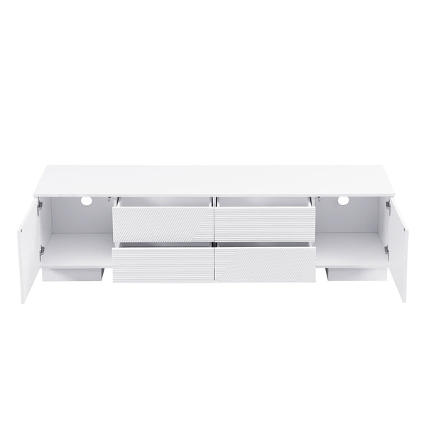 English Elm Vibe Haus Minimalist Media Console with Cabinets and Drawers for Living Room N724P360376K