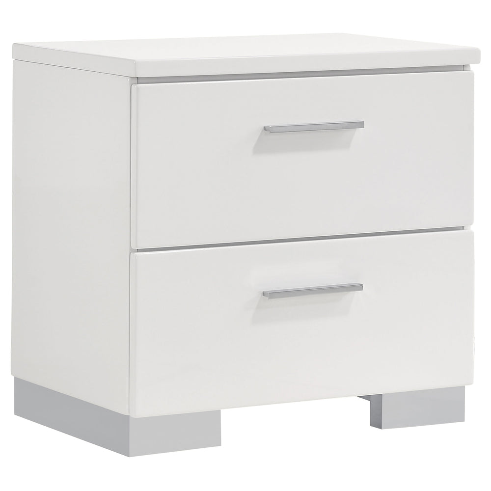 English Elm Dulcey Modern 5-Piece Full Bedroom Set With Led Lighting, High-Gloss Finish & Ample Storage Solutions B062S01326